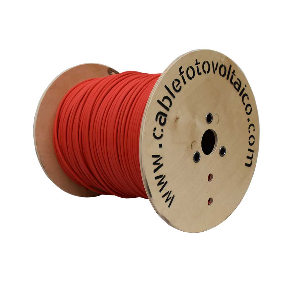 Cable Fotovoltaico 2000V H1Z2Z2-K 6mm2 Rojo